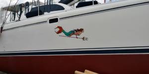 Catamaran Boat Lettering from Claire H, FL